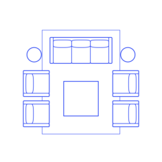 Layouts Living Rooms U Shape Sofa Armchair Pairs Outline Svg Vector, Free Vectors File